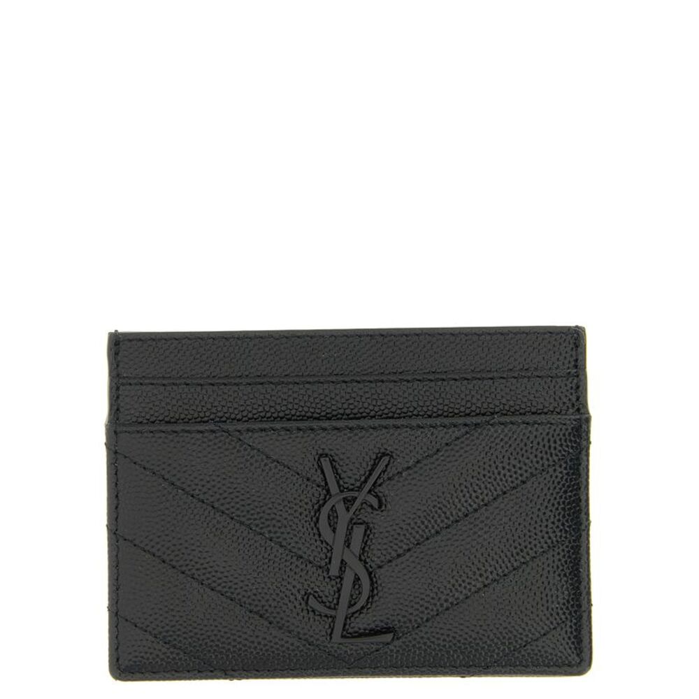 Saint Laurent Women Logo Matelassé Card Holder